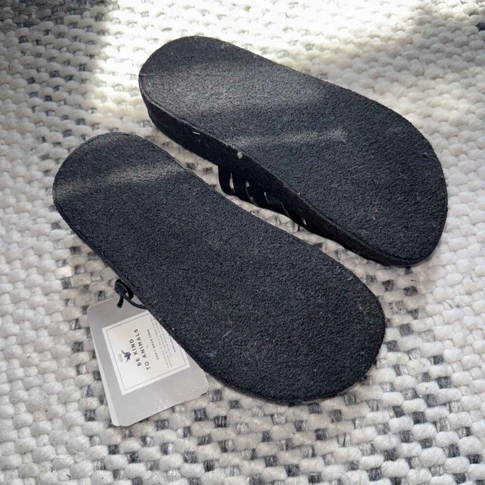 Malibu Leather Colony Slides Women Black Size 7 - Picture 3 of 3